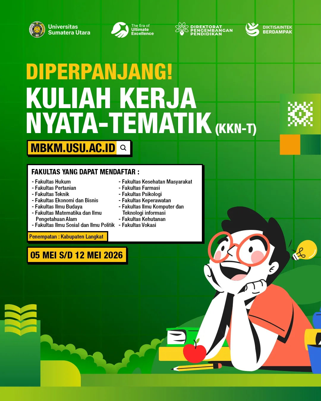 Pendaftaran Program Kuliah Kerja Nyata-Tematik (KKN-T) Semester Genap T.A 2025/2026